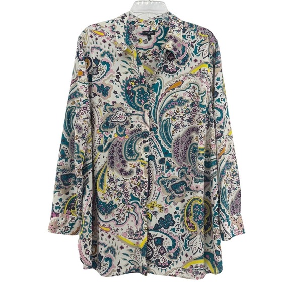 Talbots Tops - Talbots Woman 2X Paisley Floral Blouse Top Boho Artsy Office Business Eclectic